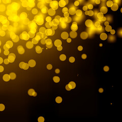 Abstract bokeh light background and black and blue light for christmas