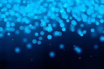 Abstract bokeh light background and black and blue light for christmas