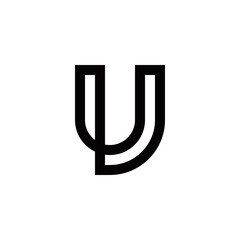 u initial logo design vector template