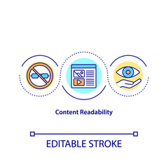 Content readability concept icon. Easy understandable information. Client getting strategy. Marketing abstract idea thin line illustration. Vector isolated outline color drawing. Editable stroke