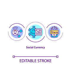 Social currency concept icon. Resources from social networks. Client searching. Product advertisement abstract idea thin line illustration. Vector isolated outline color drawing. Editable stroke
