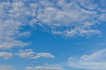Naklejka na ściany i meble Blue sky with small white clouds