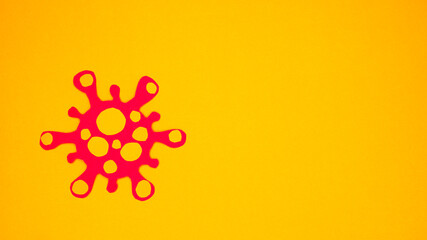 Paper Coronavirus covid-19 Delta variant. B.1.617.2 Negative space or copy space for text.