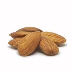 almond seeds isolated on white background