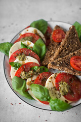 caprese salad close up