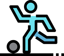 dribbling color outline icon