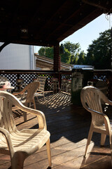 カフェデッキ、外で楽しむ自然