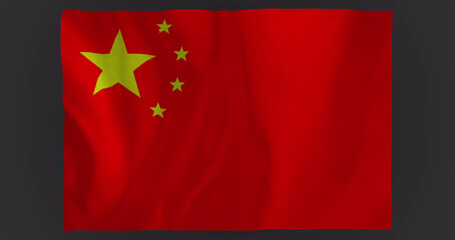 Image of waving flag of china with copy space