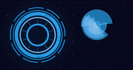 Image of scopes scanning and statistics recording over grid