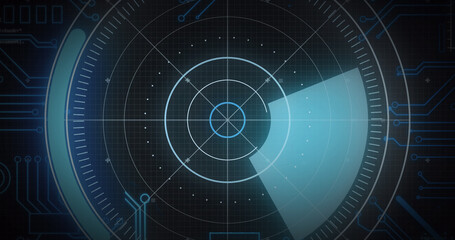 Image of scope scanning, processor elements and data processing over grid