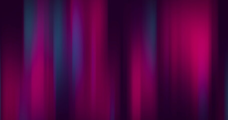 Digital image of green and purple light trails moving against black background