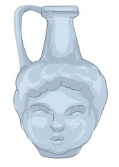 Glass bottle or jug with portrait of personage