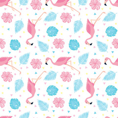 Flamingo seamless pattern. Vector background design for fabric