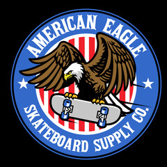 Fototapeta premium american eagle skateboard sport logo