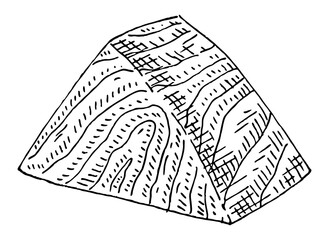 Salmon slice on white background. Vintage engraving monochrome black illustration.