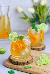 Mango iced tea, Summer Cooler, Drink, Bright Setup