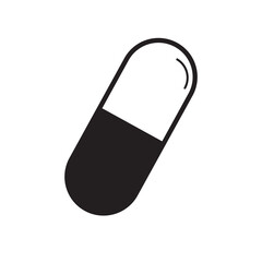 capsule pill icon vector on white background.