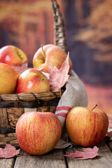 Tasty Apples on a Wooden Table