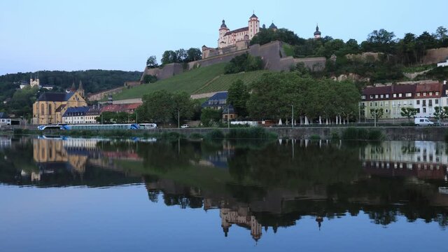 Wurzburg, Germany. Marienberg Fortress and the Main river.