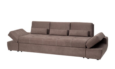 Brown sofa on white background, isolated