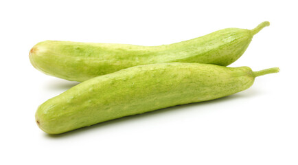 Green cucumber on the white background