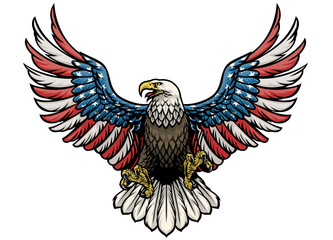 eagle painted in american flag