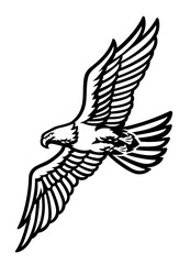 flying eagle logo in black and white