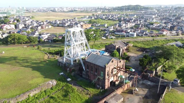 万田抗　ドローン空撮【熊本県荒尾市原万田】