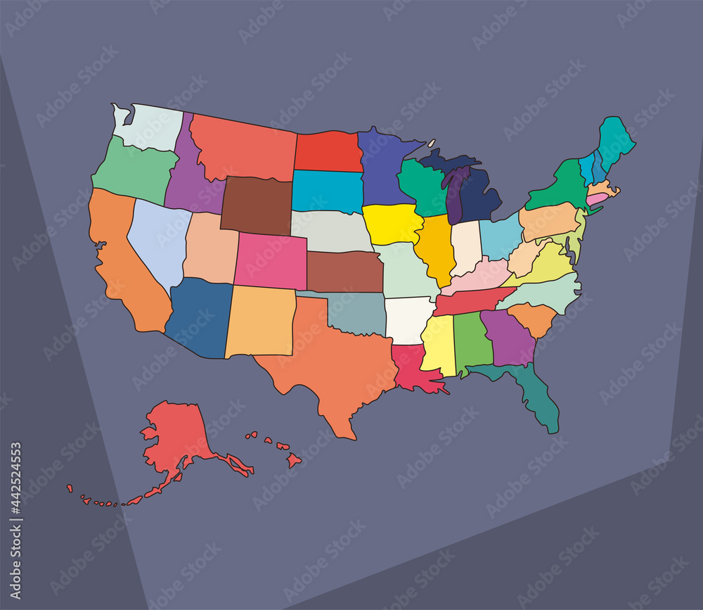 Wall mural politic usa map