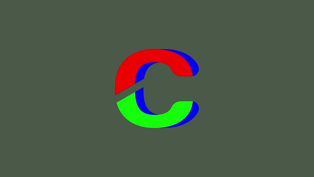 letter c logo animation with black background