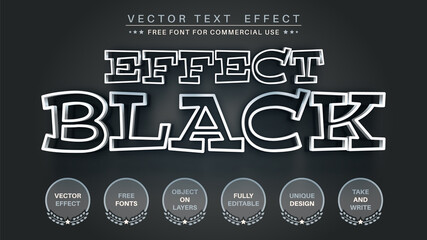 Black - editable text effect, font style