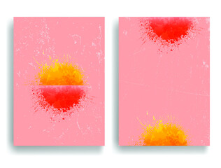 Poster with various geometrical elements in modern art style . Minimal design with geometric shapes . Trendy brochure . Vector illustration .