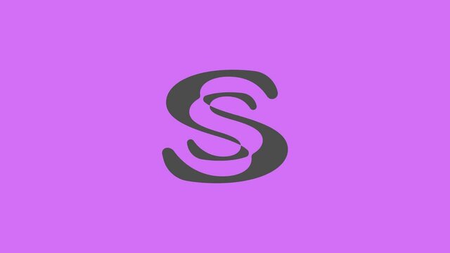 S letter logo stock animation with medium purple color background