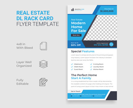 Real Estate dl Rack Card template design