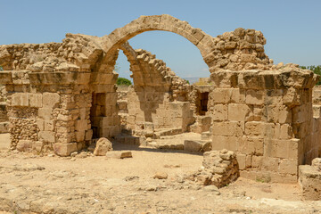 View at the Saranda Kolones ruins of Pafos on Cyprus