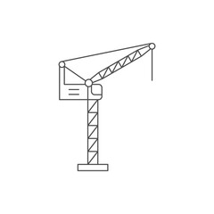 Fototapeta premium Construction crane line outline icon