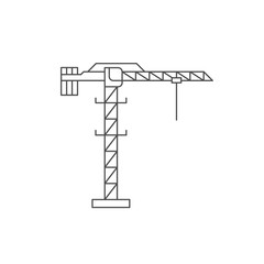 Construction crane line outline icon