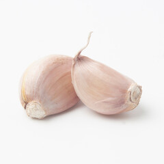 fresh garlic on white background