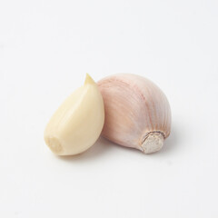 fresh garlic on white background