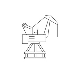 Harbor crane line outline icon