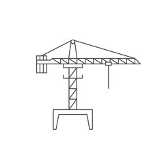 Construction crane line outline icon