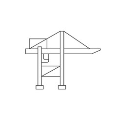 Harbor crane line outline icon