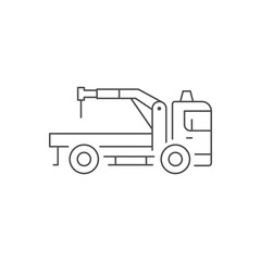 Fototapeta premium Crane truck line outline icon