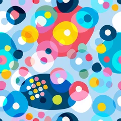 Wallpaper murals Colorful Seamless repeat pattern of colorfull circles, dots. Vector.