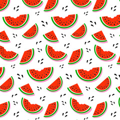 Background with watermelon slices. Vector illustration.