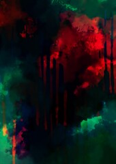 Fototapeta premium 赤と緑の幻想的なテクスチャ背景 