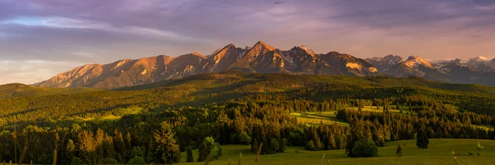 Deurstickers Tatra Panoramic Scenic Landscape at Tatra Mountains at Sunset