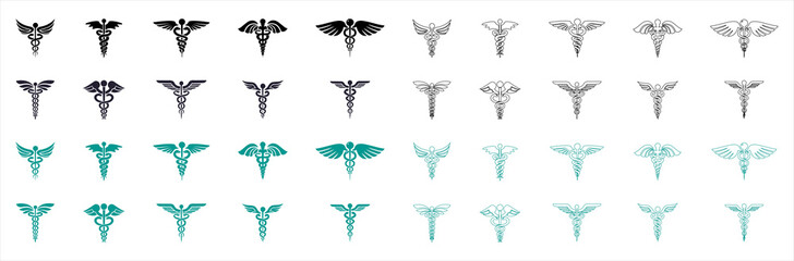 Pharmacy flat and line icon set for medical presentation