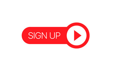 Sign up red button vector illustration for web