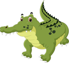 Obraz premium cute crocodile cartoon on white background